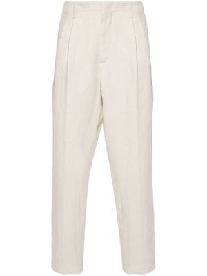 Lardini Eqatos linen tapered trousers - Neutrals