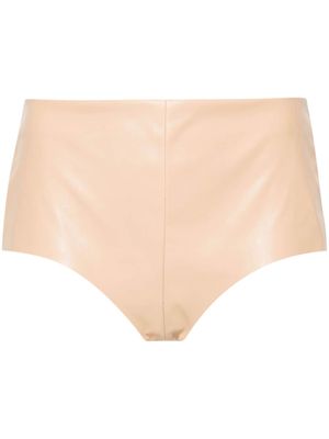 Lardini faux-leather mini shorts - Neutrals