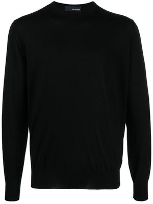 Lardini fine-knit crew-neck jumper - Black