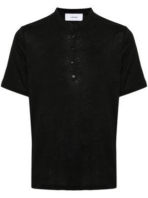 Lardini fine-knit slub T-shirt - Black