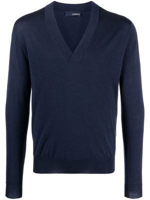Lardini fine-knit V-neck jumper - Blue