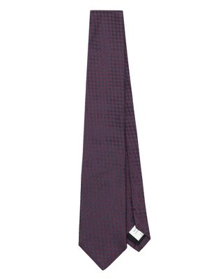 Lardini geometric patterned-jacquard silk tie - Blue