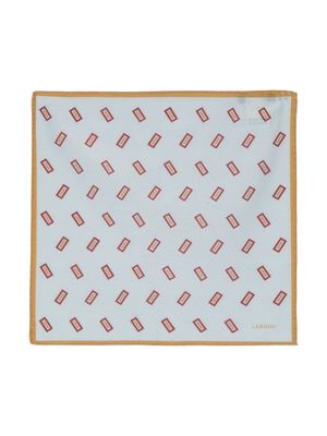 Lardini geometric-print pocket scarf - Blue
