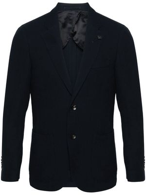 Lardini herringbone single-breasted blazer - Blue