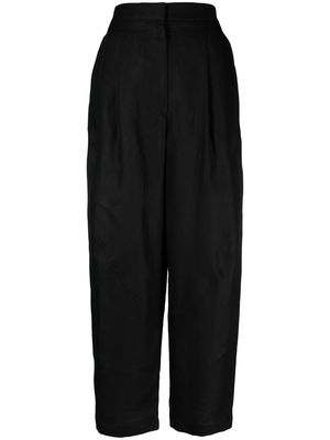 Lardini high-waisted linen trousers - Black