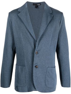Lardini knitted single-breasted cotton blazer - Blue