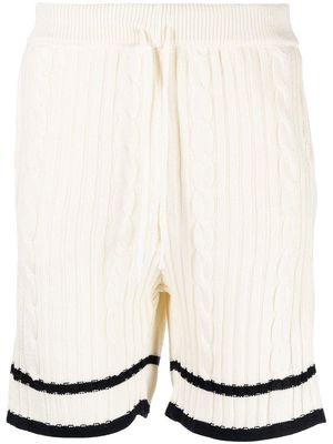 Lardini knitted stripe-detail shorts - White