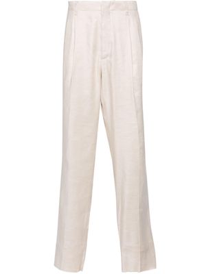 Lardini linen-blend tapered trousers - Neutrals