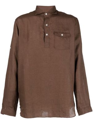 Lardini linen polo-shirt - Brown