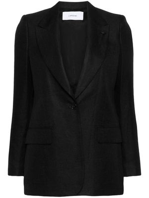 Lardini linen single-breasted blazer - Black