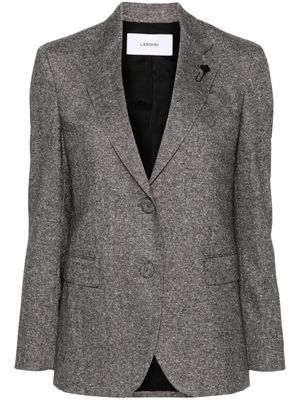 Lardini logo-charm single-breasted blazer - Grey