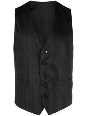 Lardini logo-patch waistcoat - Black