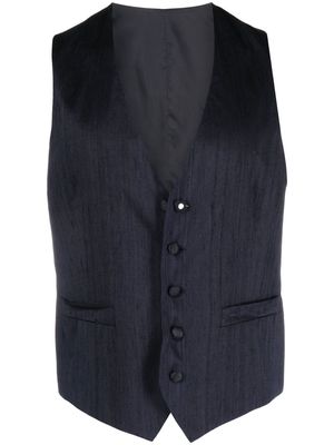 Lardini logo-patch waistcoat - Blue
