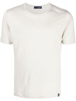 Lardini logo-tag shortsleeved linen T-shirt - Neutrals