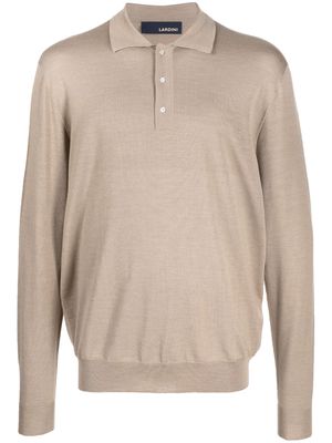 Lardini long-sleeve knitted polo shirt - Neutrals