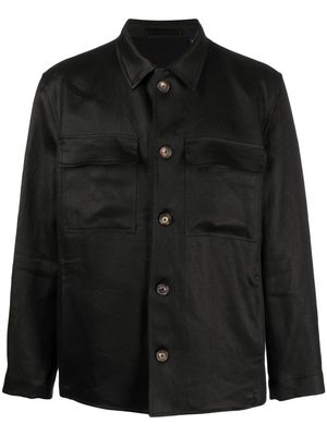 Lardini long-sleeve linen shirt - Black