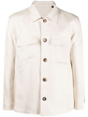 Lardini long-sleeve linen shirt - White
