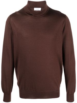 Lardini long-sleeve wool roll-neck jumper - Brown