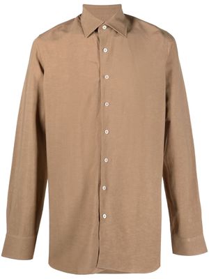 Lardini long-sleeved button-up shirt - Brown