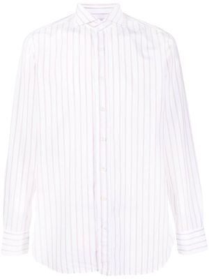 Lardini long-sleeved cotton-linen shirt - White