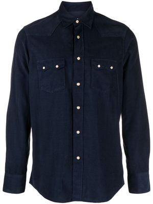Lardini longsleeved corduroy cotton shirt - Blue