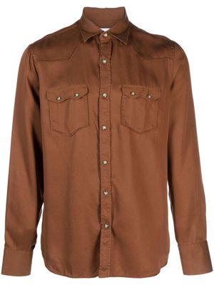 Lardini longsleeved lyocell shirt - Brown