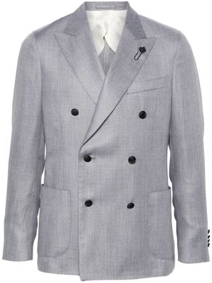 Lardini mélange double-breasted blazer - Grey