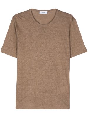 Lardini mélange linen T-shirt - Brown