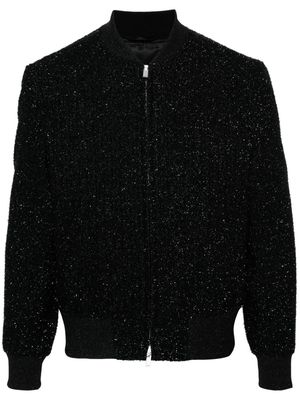 Lardini metallic-thread bomber jacket - Black