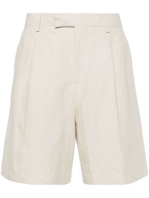 Lardini mid-rise linen bermuda shorts - Neutrals