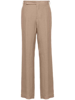 Lardini mid-rise tailored linen trousers - Neutrals