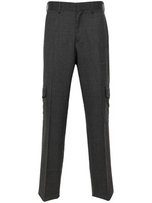 Lardini mid-rise wool cargo trousers - Grey