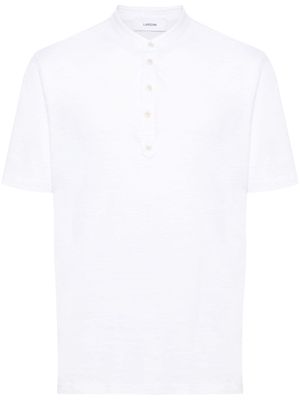 Lardini mock-neck linen T-shirt - 100 WHITE
