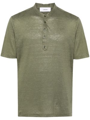 Lardini mock-neck linen T-shirt - Green