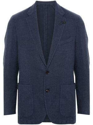 Lardini monogram-jacquard blazer - Blue