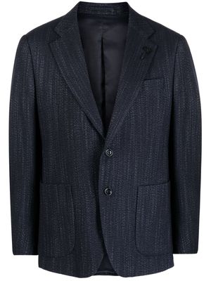 Lardini notched-lapels metallic-threading blazer - Black
