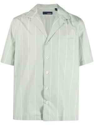 Lardini notched pinstripe short-sleeve shirt - Green
