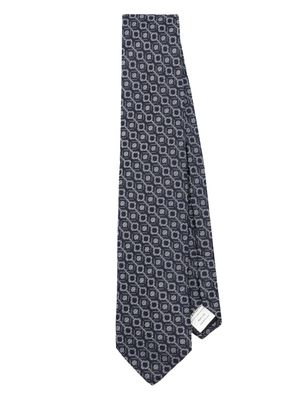 Lardini patterned-jacquard silk tie - Blue