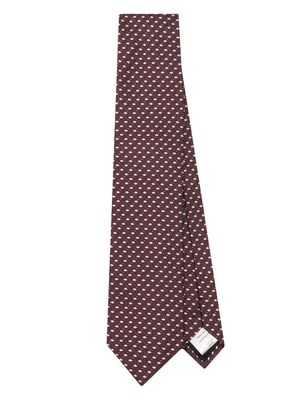 Lardini patterned-jacquard silk tie - Red