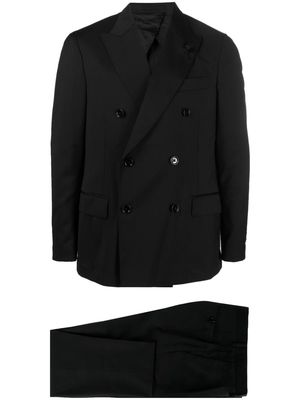 Lardini peak-lapel double-breasted suit - Black