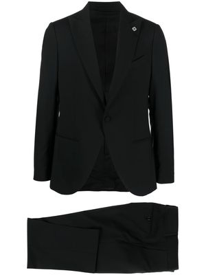 Lardini peak-lapels single-breasted suit - Black