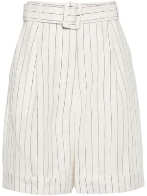 Lardini pinstripe linen shorts - Neutrals