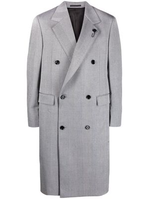 Lardini pinstripe-pattern double-breasted coat - Grey