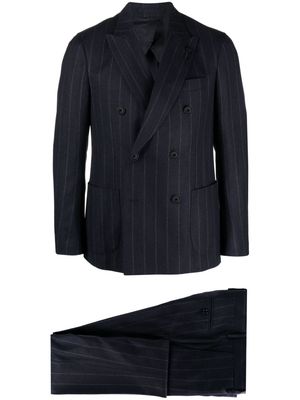 Lardini pinstripe-pattern double-breasted suit - Blue