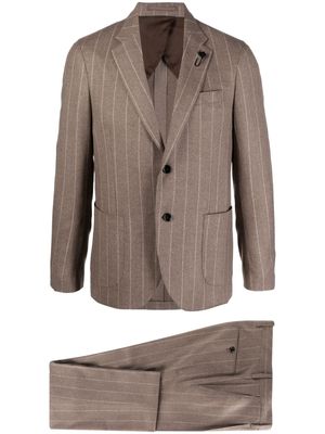 Lardini pinstripe-pattern single-breasted suit - Brown