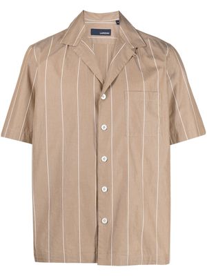 Lardini pinstripe short-sleeve shirt - Brown