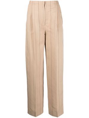 Lardini pinstripe tailored-cut trousers - Neutrals