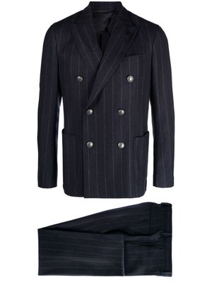 Lardini pinstriped double-breasted suit - Blue