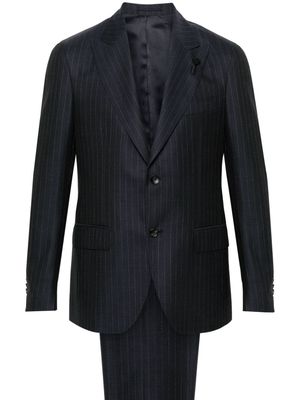 Lardini pinstriped single-breasted wool suit - Blue