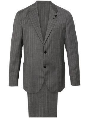 Lardini pinstriped single-breasted wool suit - Grey
